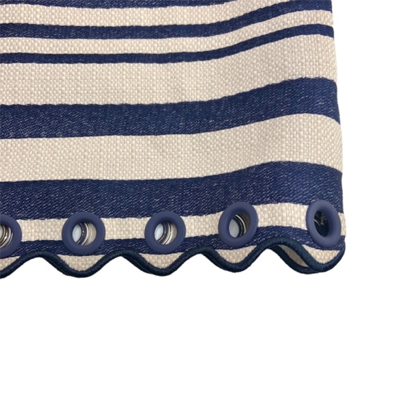 JCrew Striped Sheath Dress Grommet Details Sleeveless Blue - Picture 7 of 9